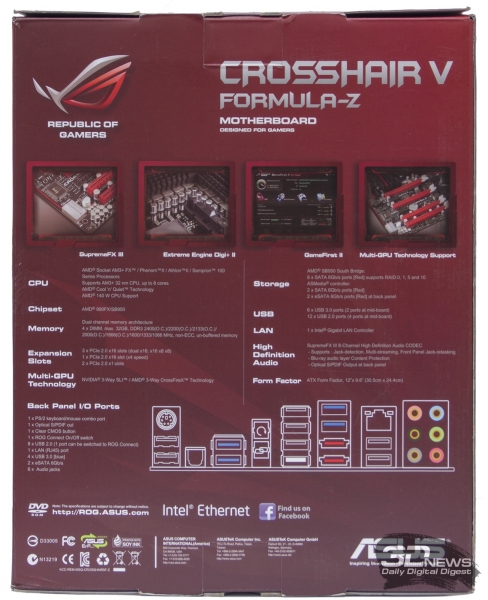Задняя сторона упаковки — обзор материнской платы ASUS Crosshair V Formula-Z 