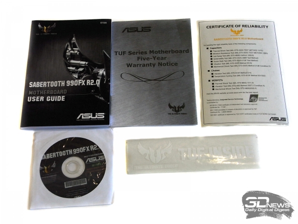 ASUS Sabertooth 990FX комплектация 