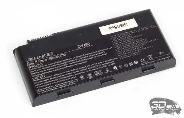  MSI GT60 2PC Dominator: 87 Wh battery 