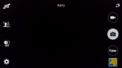  Samsung Galaxy S5 camera application interface: main screen 