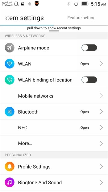  Lenovo Vibe Z2 Pro (K920): interface 