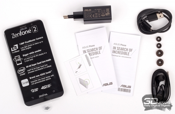  ASUS Zenfone 2 – комплект поставки 