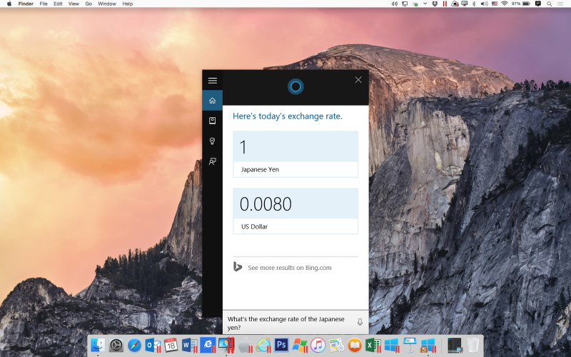 Помощник Cortana в Mac OS X 
