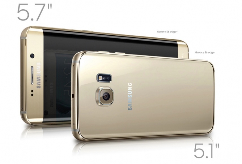  Сравнение габаритов Samsung GALAXY S6 Edge+ и «оригинального» GALAXY S6 Edge (официальное фото) 