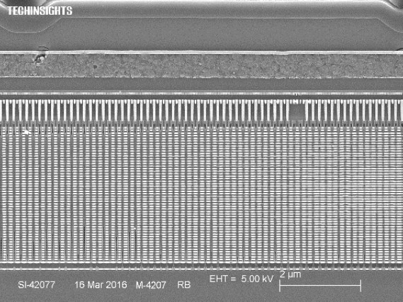 Поперечный разрез TLC 3D V-NAND третьего поколения. Фото TechInsights 